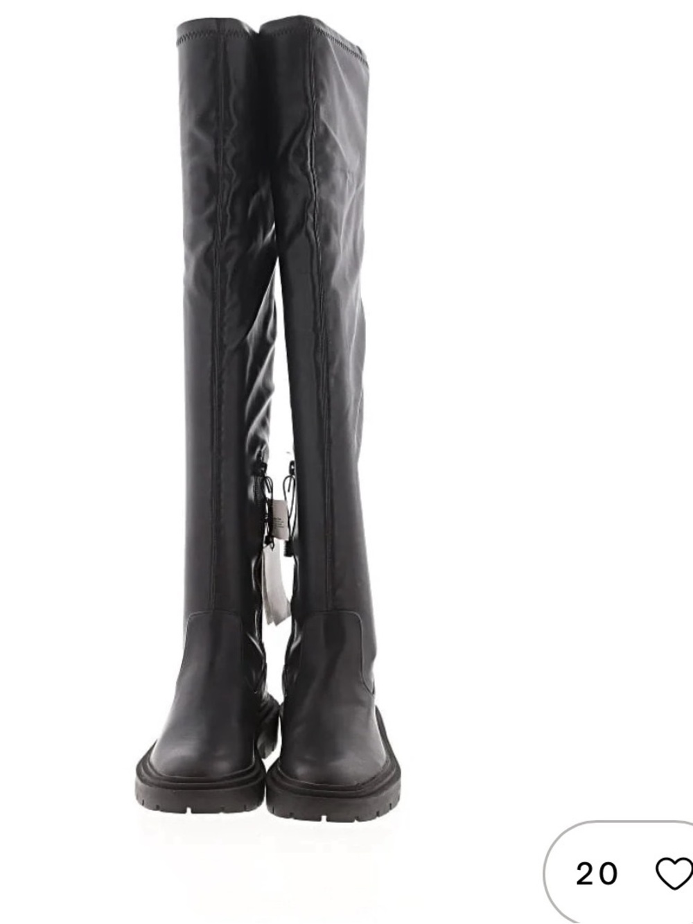 ZARA NWOT Thigh High Black Vinyl Waterproof Boots 10 - Picture 2 of 6